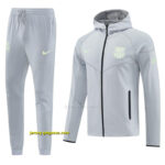 Barcelona Grey Full Zipper Hoodie Jacket +Long Pants