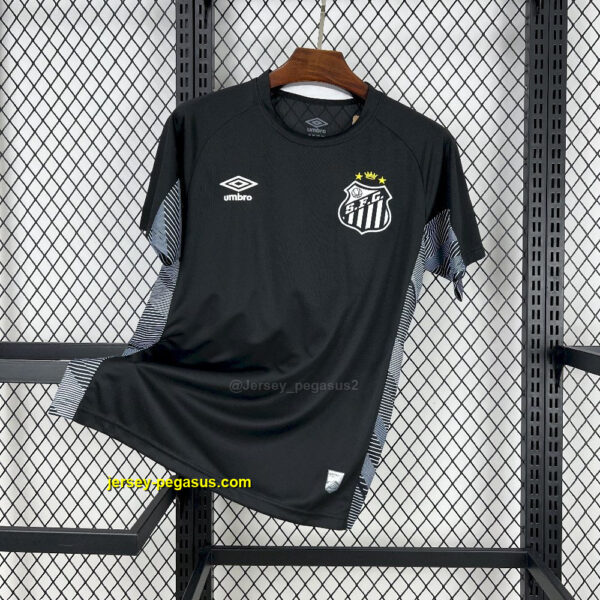 Santos Black Goalkeeper Kit Soccer T-Shirt
