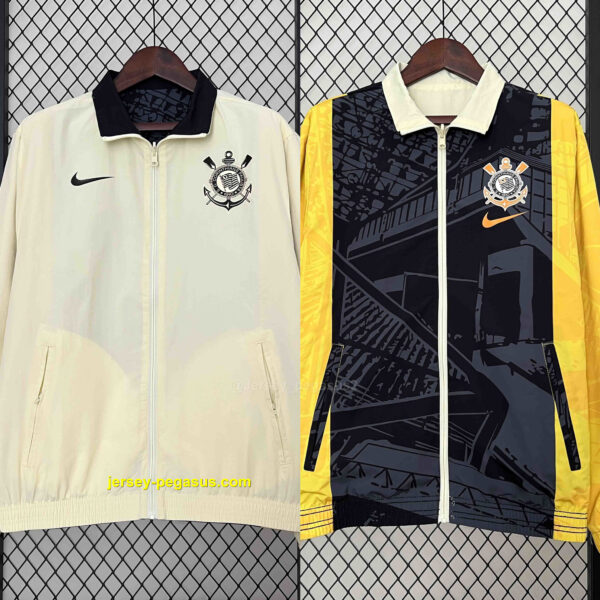 2024 Corinthians Trench Coat Reversible Windbreaker Double-Sides Jacket Soccer A 2024 Corinthians Trench Coat Reversible Windbreaker Double-Sides Jacket Soccer A