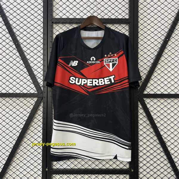 Sao Paulo Goalkeeper Black Shirt Soccer Uniform Sao Paulo Goalkeeper Black Shirt Soccer Uniform