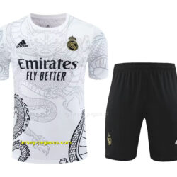 Real Madrid White Dragon Training Kits(Top+Shorts) Football Replicas