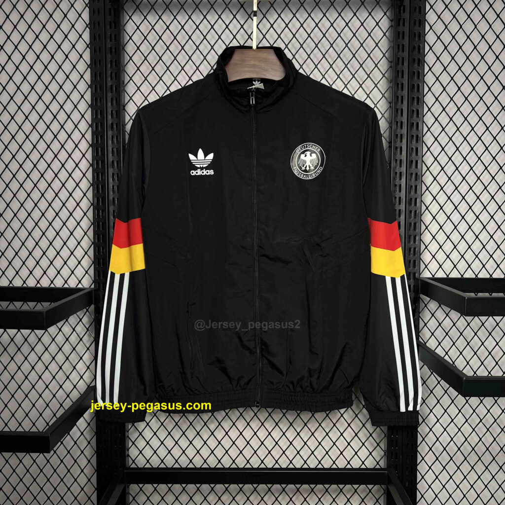2024 Germany Originals Track Black Windbreaker Jacket