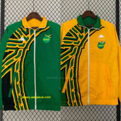 2024 Jamaica Reversible Windbreaker Orange&Green Double-Sides Jacket Soccer Jers