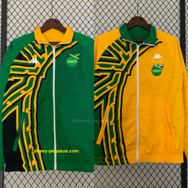 2024 Jamaica Reversible Windbreaker Orange&Green Double-Sides Jacket Soccer Jers
