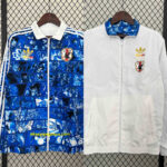 2024 Japan Blue&White Trench Coat Reversible Windbreaker Jacket Soccer AAAAJerse