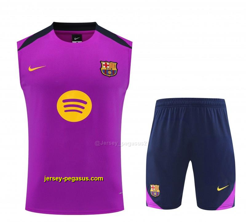 Barcelona Purple & Navy Blue Sleeveless Training Vest + Shorts Barcelona Purple & Navy Blue Sleeveless Training Vest + Shorts