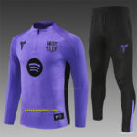 Barcelona Purple Joint Edition Half Zipper Jacket+Long Pants