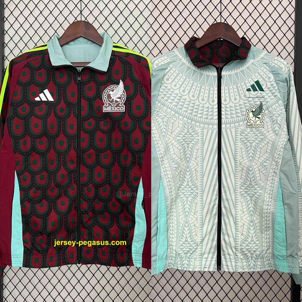2024 Mexico Trench Coat Reversible Windbreaker Double-Sides Jacket Soccer AAAAJe