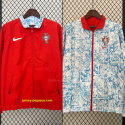 2024 Portugal Trench Coat Reversible Windbreaker Double-Sides Jacket Soccer Yupo