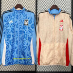 2024 Tigres UANL Beige&Blue Trench Coat Reversible Windbreaker Double-Sides Jack