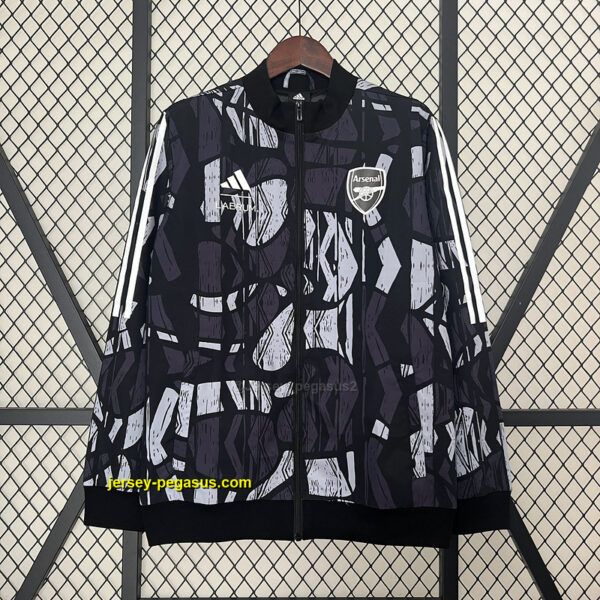 Arsenal Grey&black Windbreaker Jacket Football Arsenal Grey&black Windbreaker Jacket Football