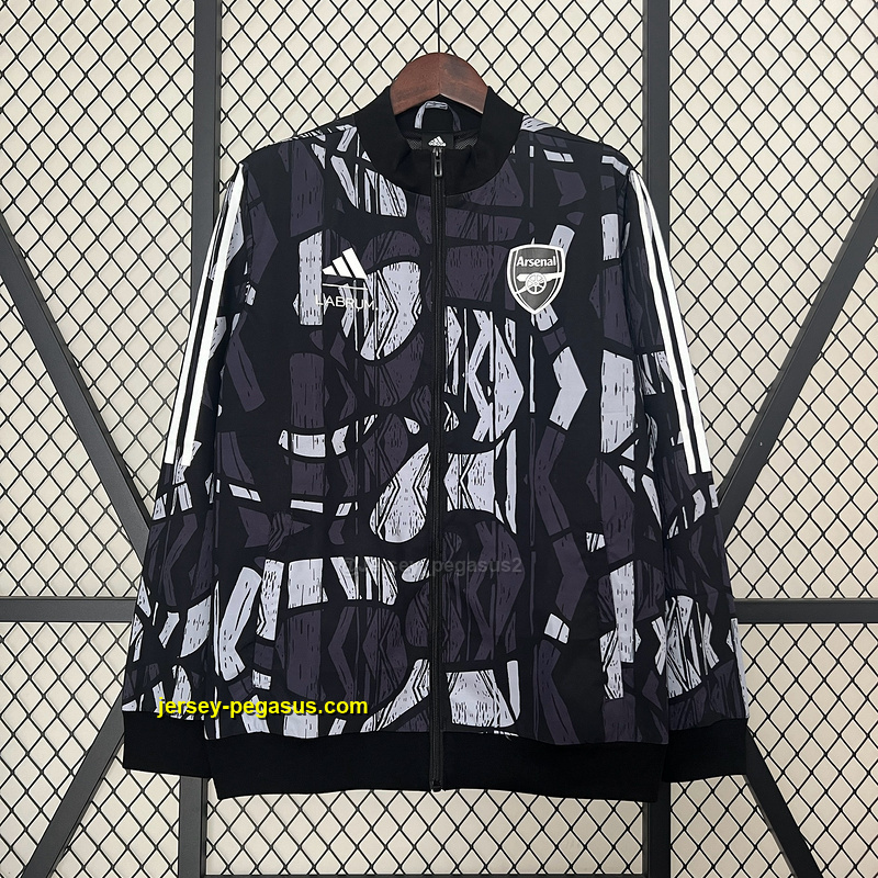 Arsenal Grey&black Windbreaker Jacket Football