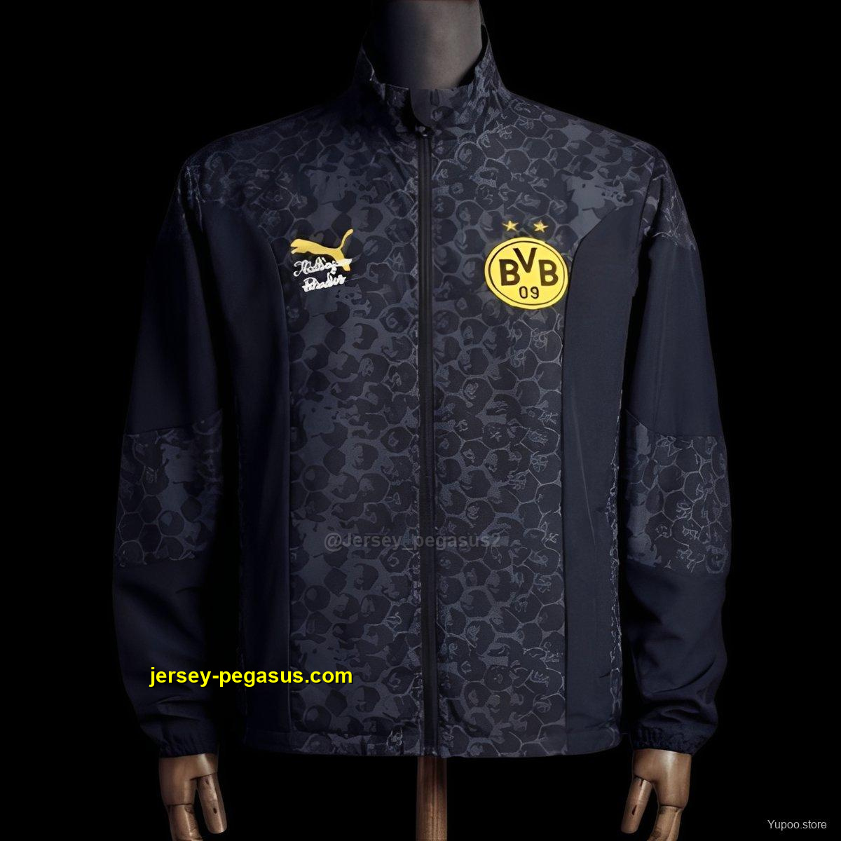 2026 Dortmund Black Reversible Jacket Windbreaker 2026 Dortmund Black Reversible Jacket Windbreaker