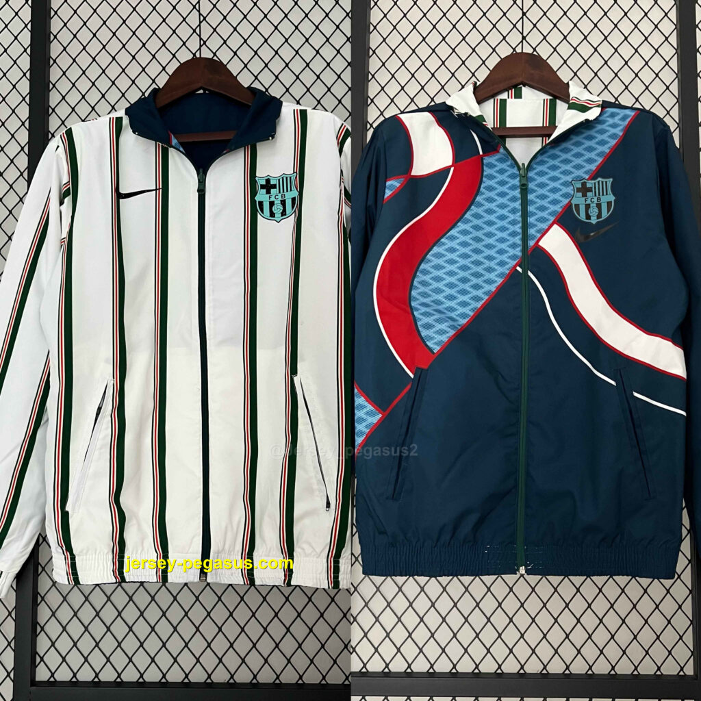 Barcelona Reversible Windbreaker Double-Sides Jacket Soccer Jerseys For Sale