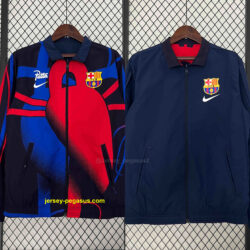 Barcelona Reversible Windbreaker Red&Navy Special Edition Style Double-Sides Jac