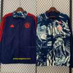 Bayern Reversible Windbreaker Gray&Navy Double-Sides Jacket Soccer Jerseys For S