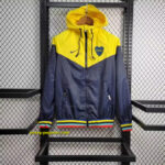 Boca Yellow and Navy Windbreaker Jacket Football Replicas