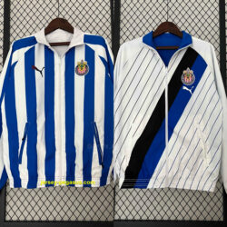 Chivas Reversible Windbreaker White&Blue Double-Sides Jacket Soccer Jerseys For