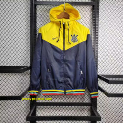 Corinthians Yellow and Navy Windbreaker Jacket Football Replicas