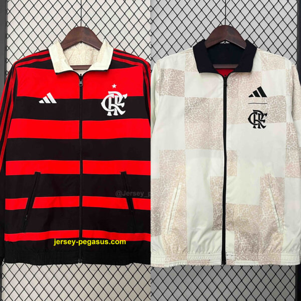 Flamengo Trench Coat Reversible Windbreaker Double-Sides Jacket Soccer