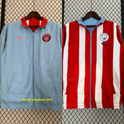 Manchester City Reversible Windbreaker Red&Blue Double-Sides Jacket Soccer Jerse
