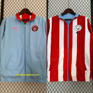 Manchester City Reversible Windbreaker Red&Blue Double-Sides Jacket Soccer Jerse