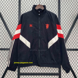Manchester United Black Windbreaker Jacket