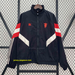 Manchester United Black Windbreaker Jacket
