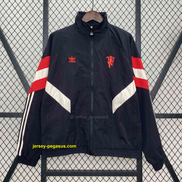 Manchester United Black Windbreaker Jacket Manchester United Black Windbreaker Jacket