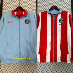PSG Reversible Windbreaker Red&Blue Double-Sides Jacket Soccer Jerseys For Sale