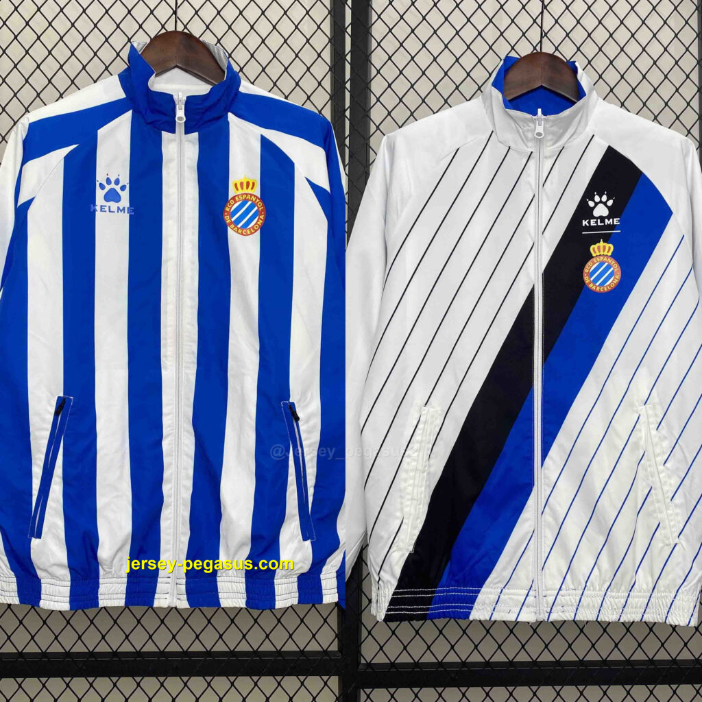 RCD Espanyol Trench Coat Reversible Windbreaker Double-Sides Jacket