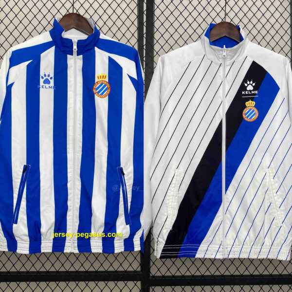 RCD Espanyol Trench Coat Reversible Windbreaker Double-Sides Jacket