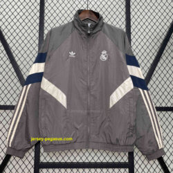 Real Madrid Grey Windbreaker Jacket
