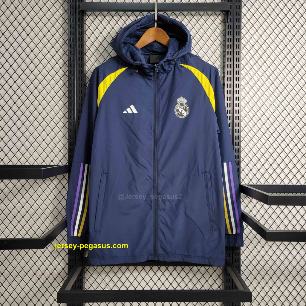 Real Madrid Navy Windbreaker New Jackets Soccer Jerseys