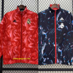 Real Madrid Red&Navy Trench Coat Reversible Windbreaker Double-Sides Jacket AAAA