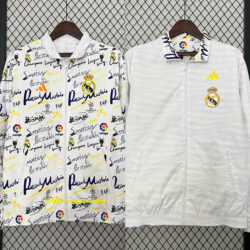 Real Madrid Trench Coat Reversible Windbreaker Double-Sides Jacket
