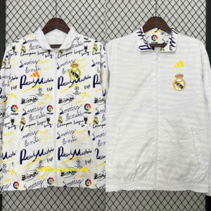 Real Madrid Trench Coat Reversible Windbreaker Double-Sides Jacket