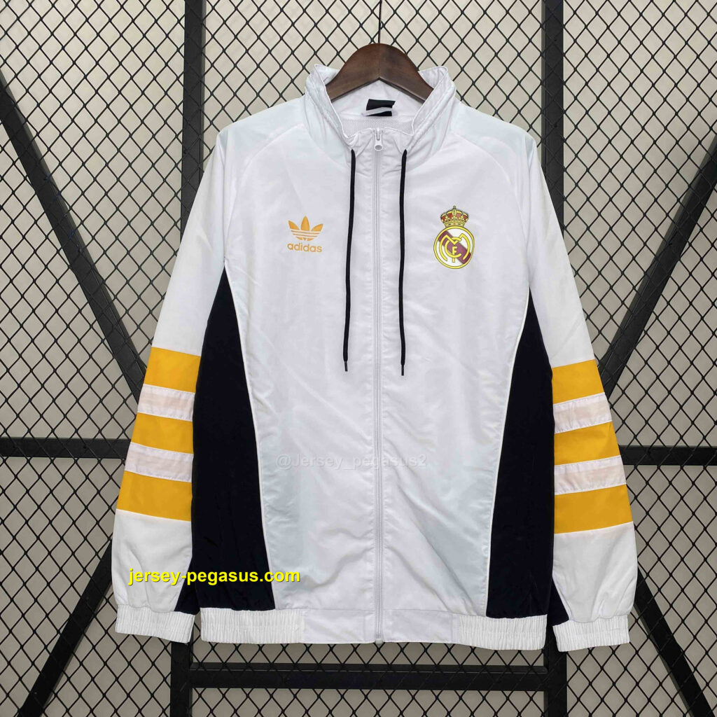 Real Madrid White Windbreaker Jacket