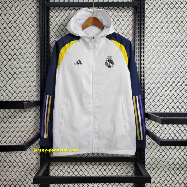 Real Madrid White Windbreaker New Jackets Soccer Jerseys Real Madrid White Windbreaker New Jackets Soccer Jerseys