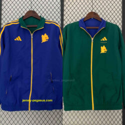 Roma Reversible Windbreaker Green&Blue Double-Sides Jacket Soccer Jerseys For Sa