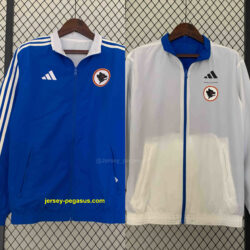 Roma Reversible Windbreaker White&Blue Double-Sides Jacket Soccer Jerseys For Sa