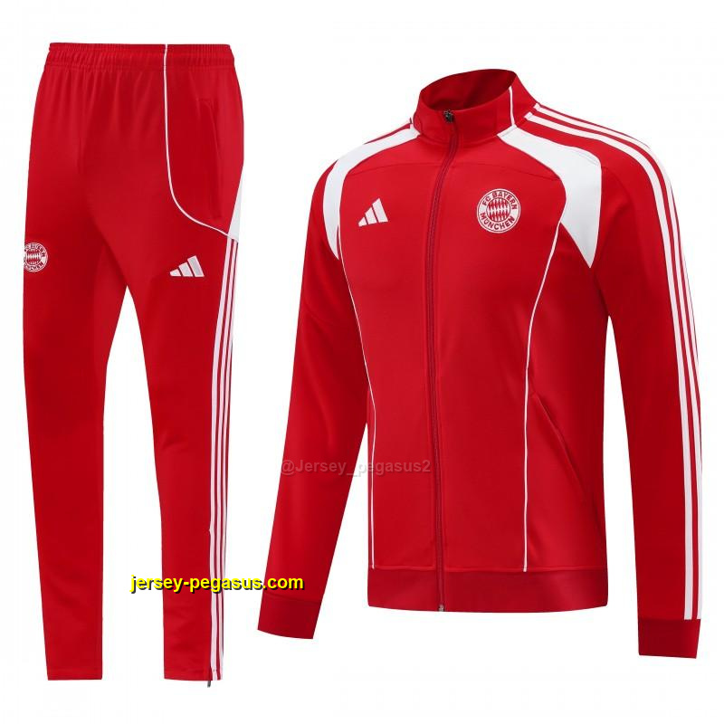 Bayern Munich Red Full Zipper Jacket+Long Pants Bayern Munich Red Full Zipper Jacket+Long Pants