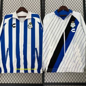 Santos Laguna Reversible Windbreaker White&Blue Double-Sides Jacket Soccer Jerse