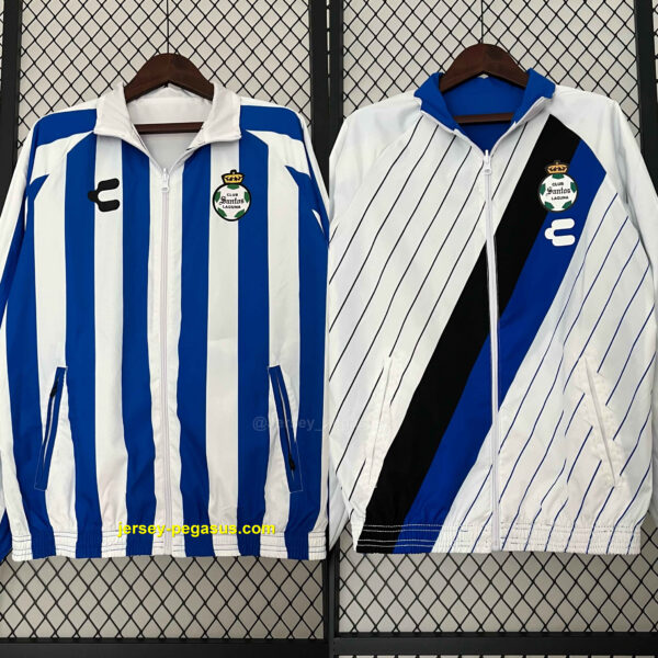Santos Laguna Reversible Windbreaker White&Blue Double-Sides Jacket Soccer Jerse
