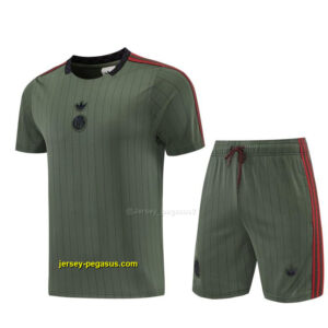 Bayern München Forest Green Pinstripe Short Sleeve+Soccer Shorts