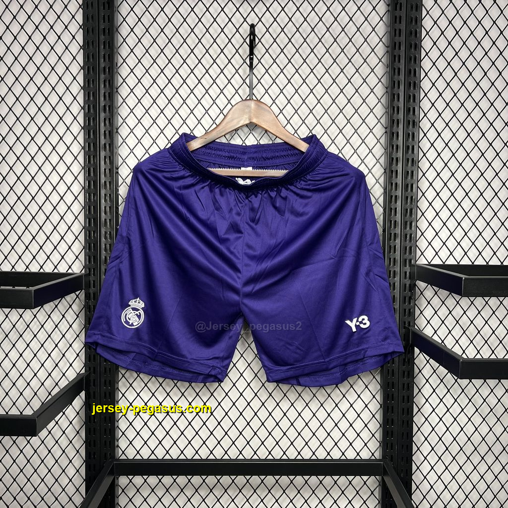 Real Madrid Purple Y3 Shorts Football Trousers Soccer