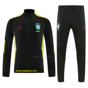 Brazil Black Full Zipper Jacket Tracksuit + Long Pants
