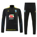 Brazil Black Half Zipper Jacket Tracksuit + Long Pants
