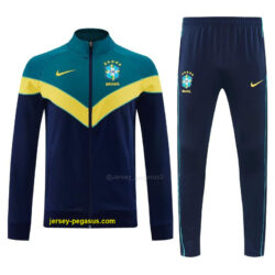 Brazil Teal&Navy Blue Full Zipper Jacket Tracksuit + Long Pants