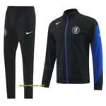 Chelsea Black Full Zipper Hooded Jacket Tracksuit + Long Pants